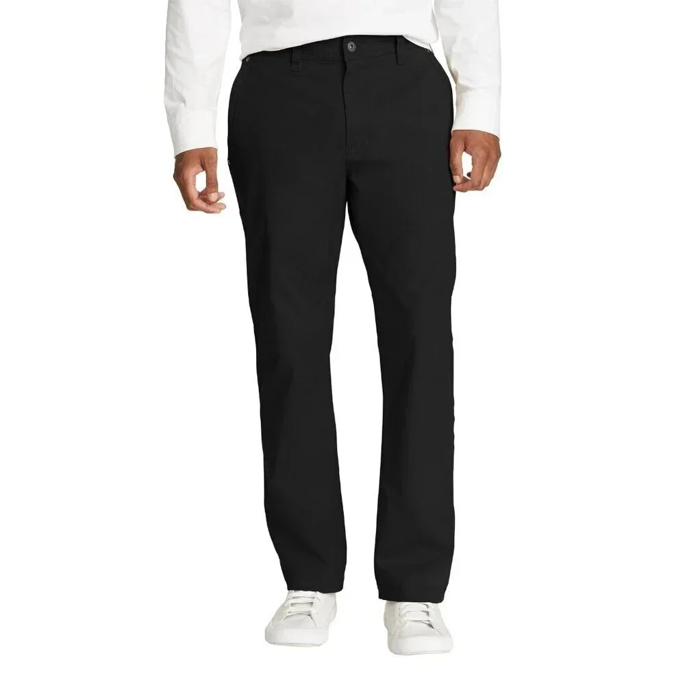 NEW Eddie Bauer Men's 32x30 Black Canvas Utility Pants Stretch Ultra Durable